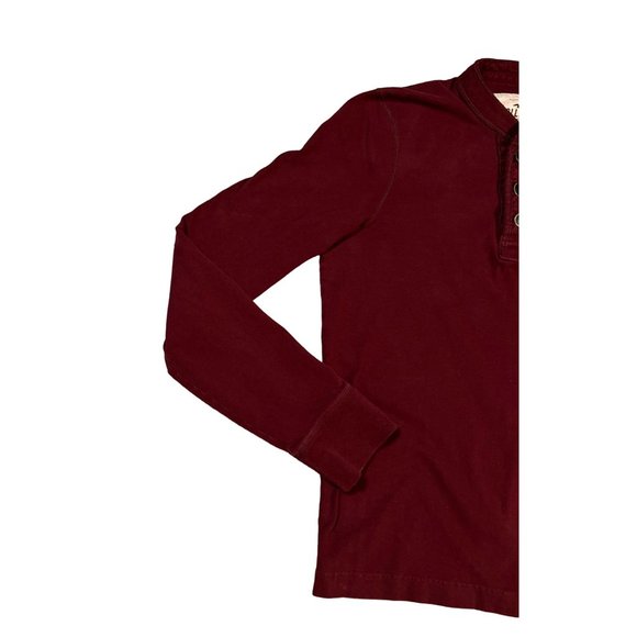 Hollister Shirt Women's Long Sleeve Quarter Button Up Embroidered Pullover Red M - Picture 7 of 13